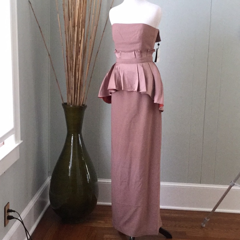 Raoul Ruffle Waist Gown - Mink - Size 0
